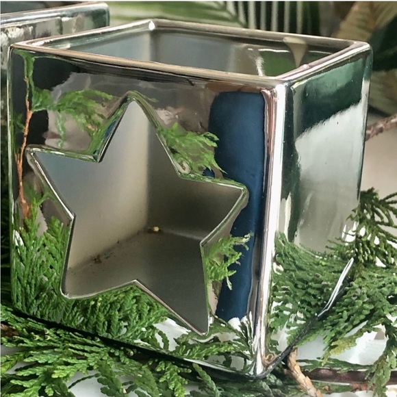 New! Pair Silver Star ⭐️ Votive Candle Holders - Picture 2 of 4